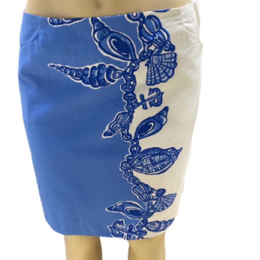 LILLY PULITZER | Rosalyn Skirt Falling in Love Print Blue & White Women’s Size 8